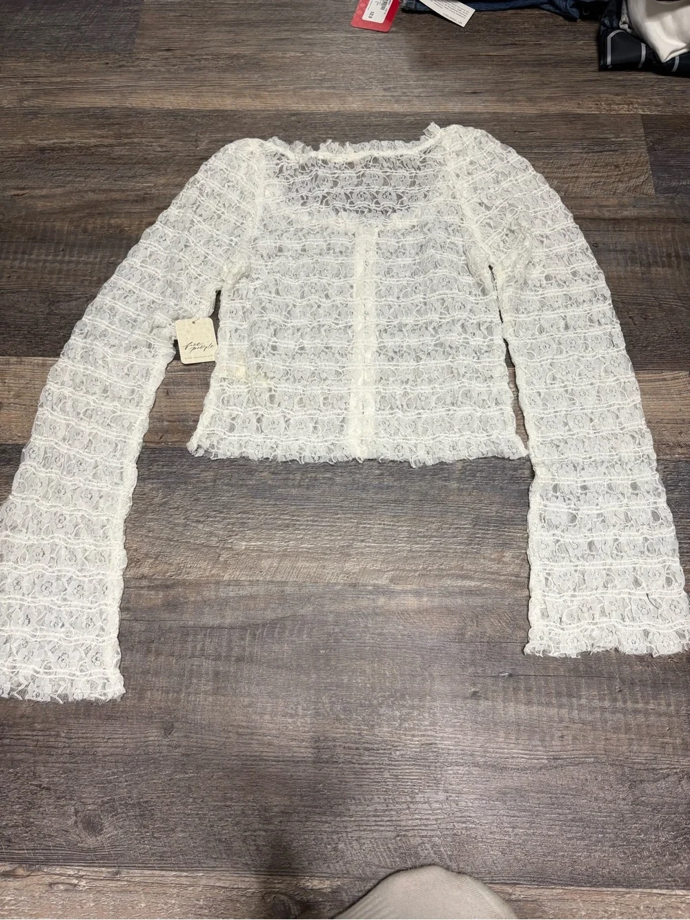 White free people Lace Cardigan